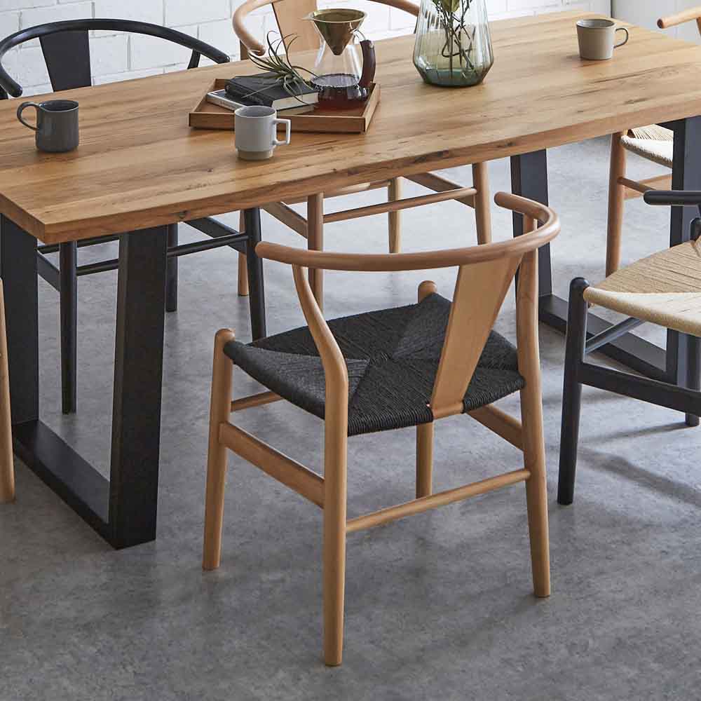 座面ペーパーコードダイニングチェアー DC-NDK-NABK メーカー直送 ▼返品・キャンセル不可【他商品との同時購入不可】