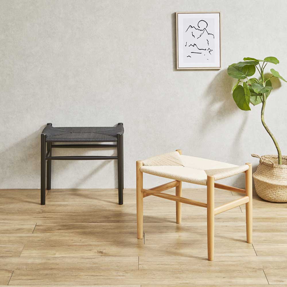 座面ペーパーコードスツール ブラック色 ST-NDK-BK メーカー直送 ▼返品・キャンセル不可【他商品との同時購入不可】