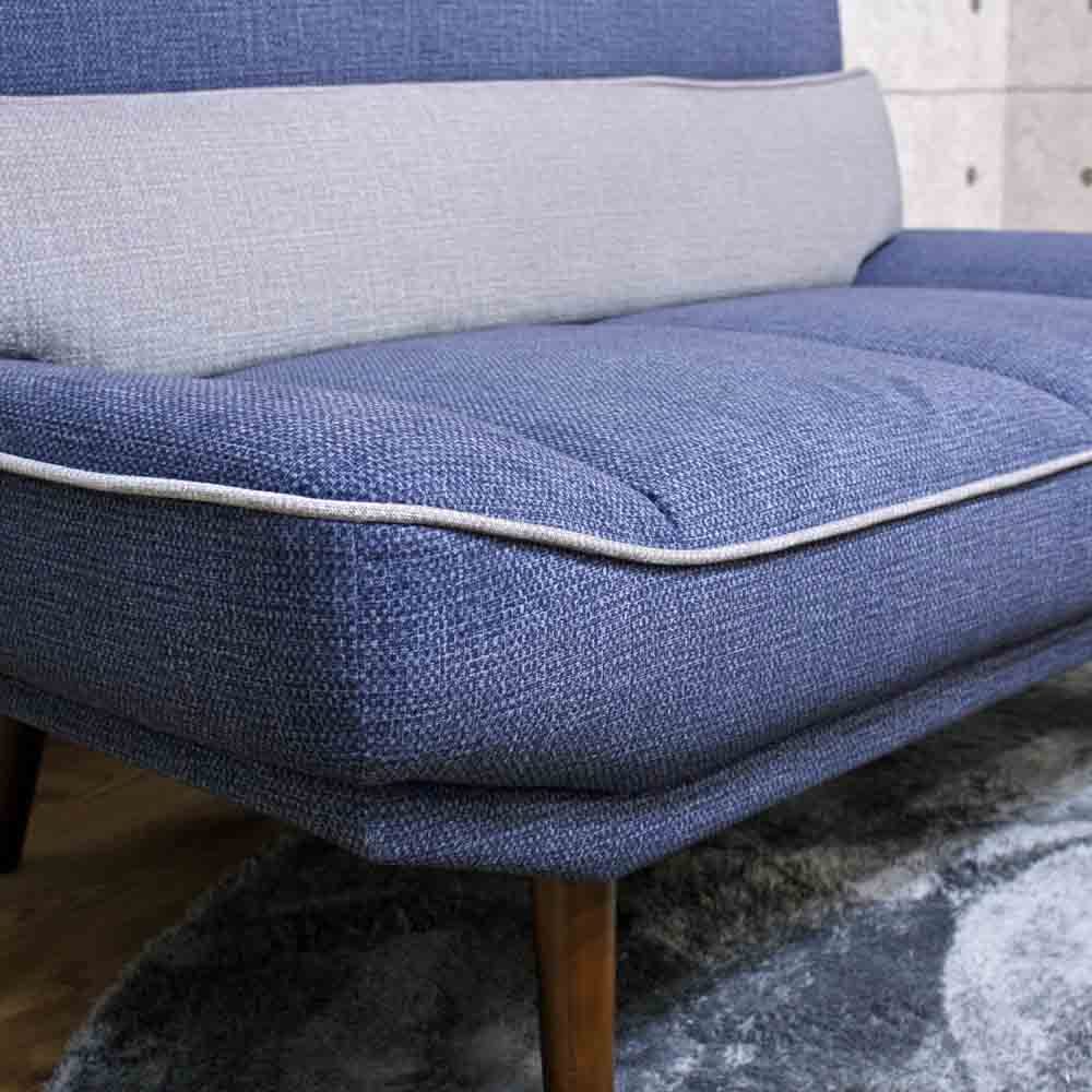 引っかき傷に強い2人掛けソファ SO-ROND-BL メーカー直送 ▼返品・キャンセル不可【他商品との同時購入不可】