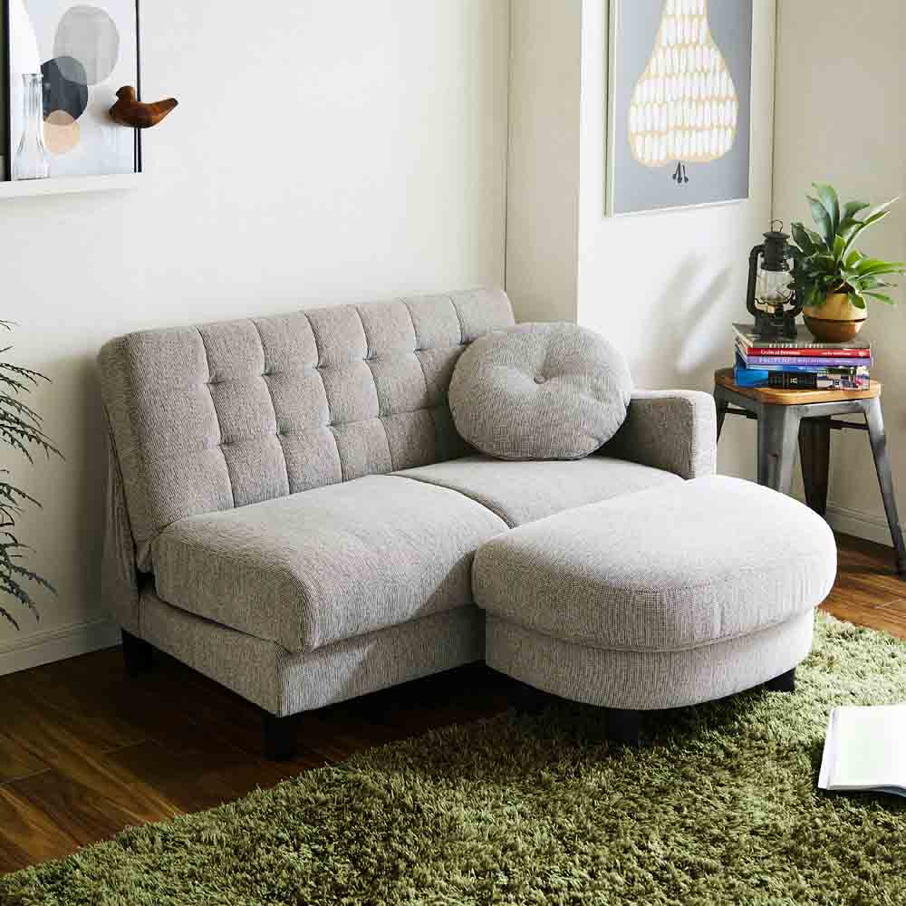 収納庫付コンパクトカウチソファ SO-05K-IV メーカー直送 ▼返品・キャンセル不可【他商品との同時購入不可】