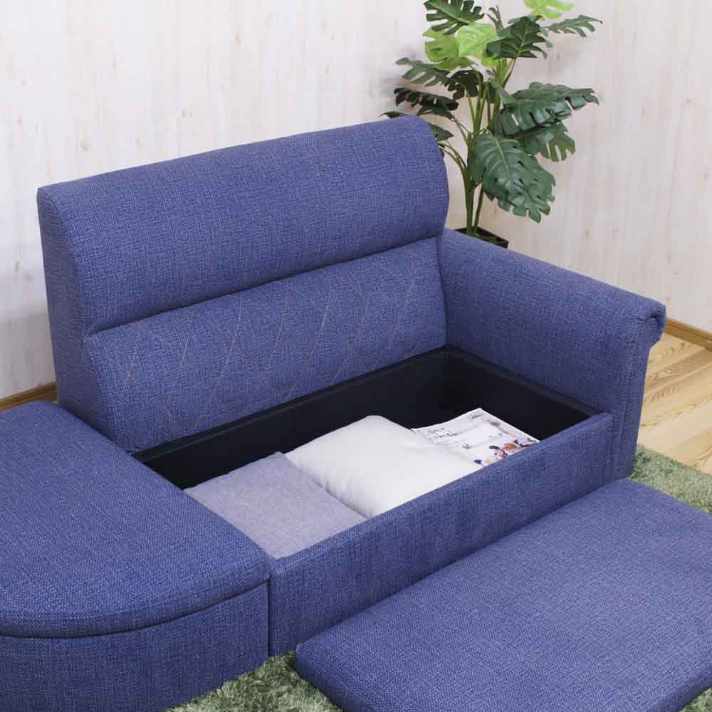 2口コンセント付きのコンパクトカウチソファ SO-CD-BL メーカー直送 ▼返品・キャンセル不可【他商品との同時購入不可】