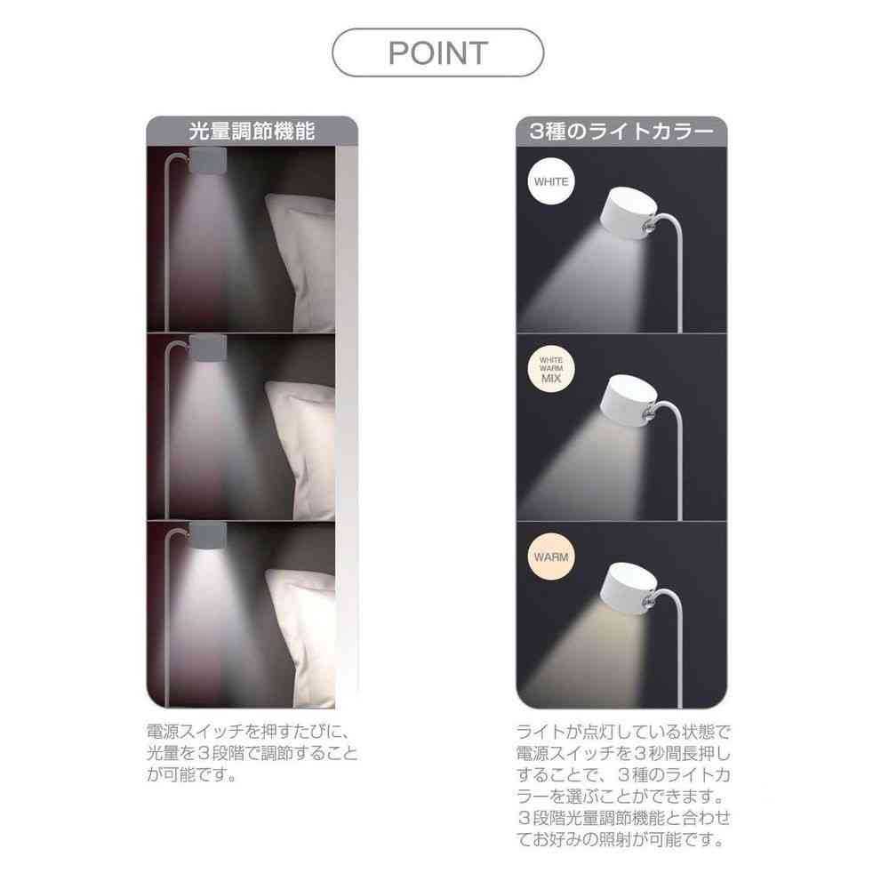 トレードワン USB充電式 2ウェイマグネットスタンドライト ラウンドタイプ ホワイト