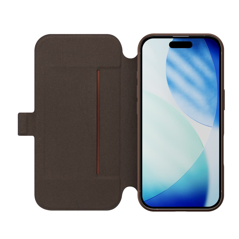 PGA iPhone 17用 スリムフリップカバー キャメル PG-25AFP08BE 65g