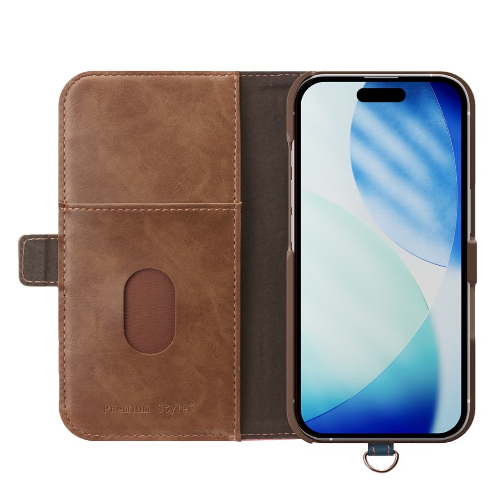 PGA iPhone 17 Pro用 フリップカバー キャメル 80g