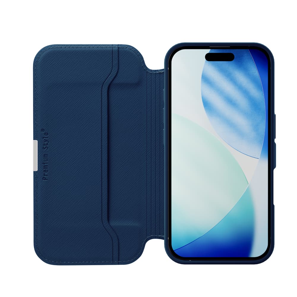 PGA iPhone 17 Pro用 ガラスフリップケース サフィアーノ調/ネイビー 65g