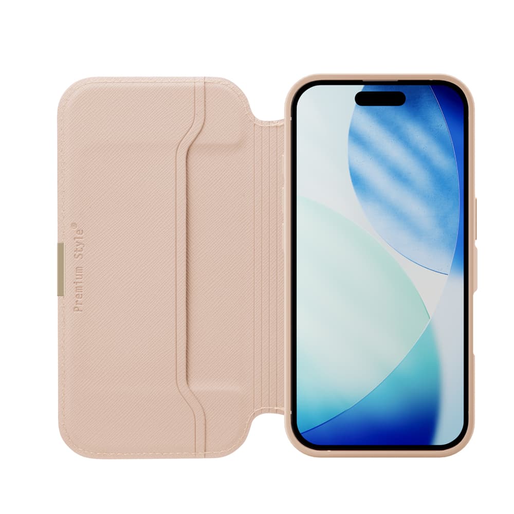 PGA iPhone 17 Pro用 ガラスフリップケース サフィアーノ調/ピンク 65g