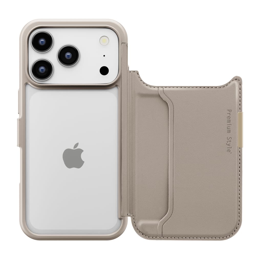 PGA iPhone 17 Pro用 バックフリップケース ベージュ 65g