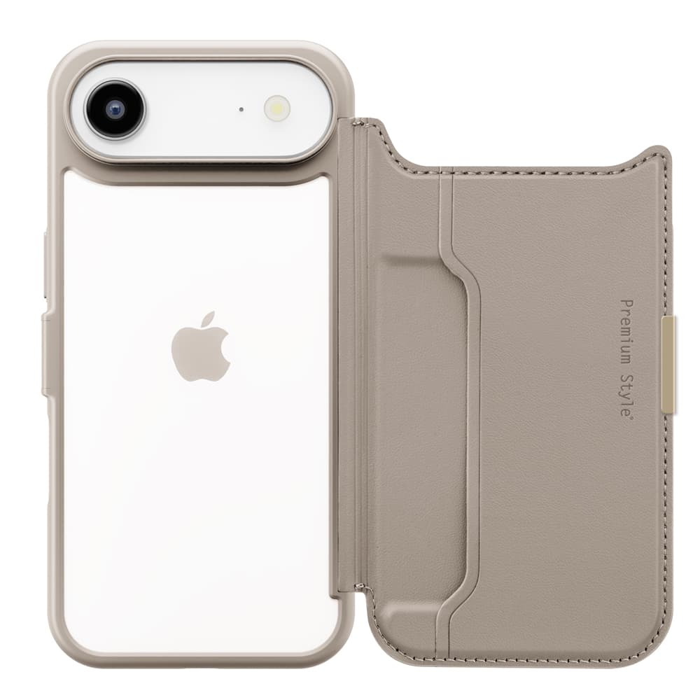 PGA iPhone Air用 バックフリップケース ベージュ 80g