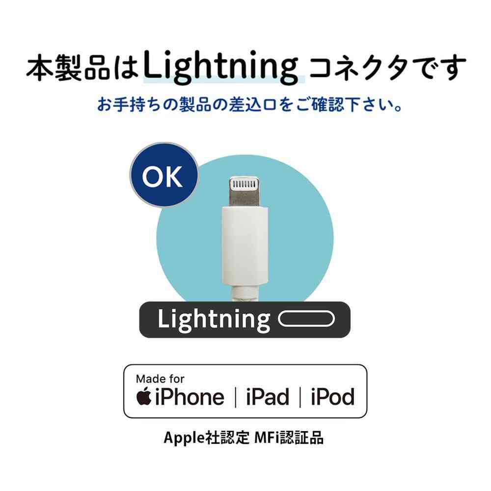オズマ LIGHTNING用AC充電器 1.0M 2.4A ホワイト