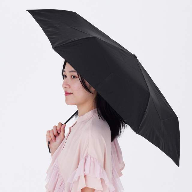 形状記憶 晴雨兼用日傘 折りたたみ傘 メモリラ 軽量50cm BK 【直送品】 返品・キャンセル・他商品と同時購入は不可