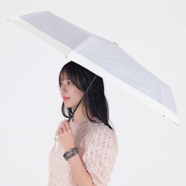 一級遮光 晴雨兼用日傘 折畳傘 ソラニバイカラー 軽量50cm GY 【直送品】 返品・キャンセル・他商品と同時購入は不可