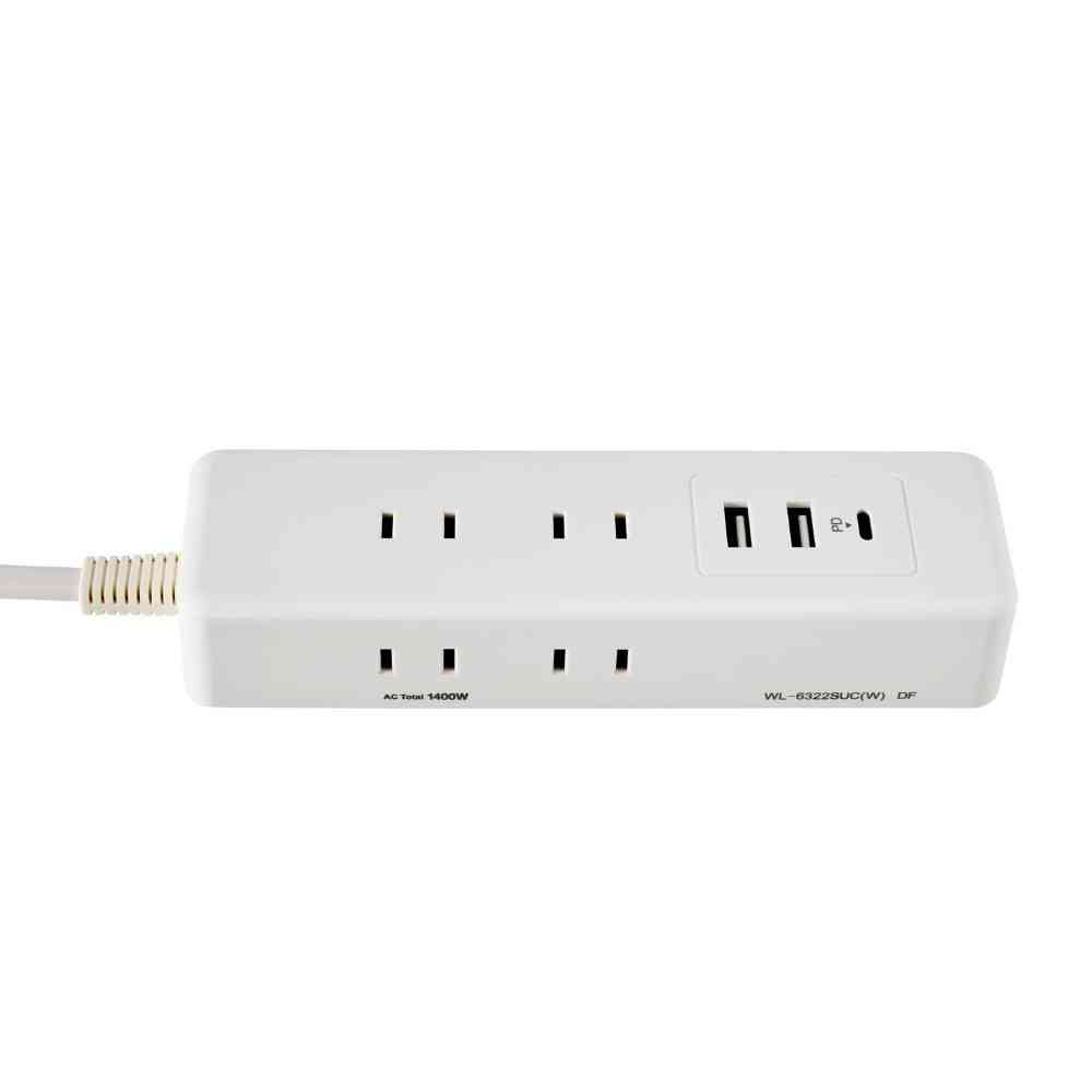 エルパ ELPA コード付6個口USBタップ WL-6322SUC(W)
