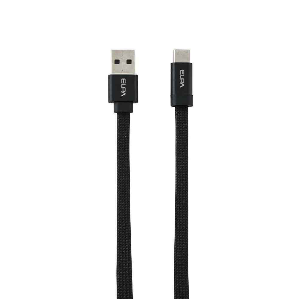 朝日電器 エルパ ELPA マグネットUSBケーブル フラット AtoC 1m MCA-FAC1027(BK)