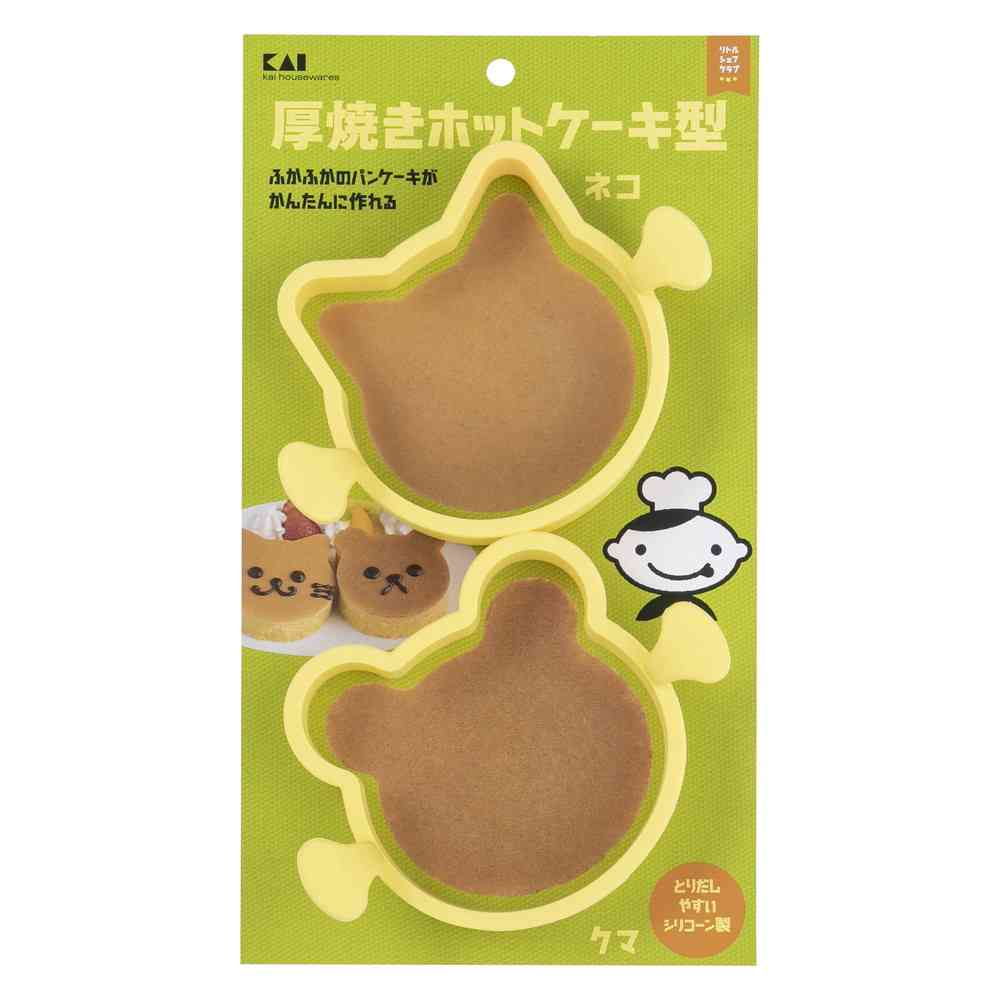 貝印 厚焼きホットケーキ型(ネコ・クマ) DL7216