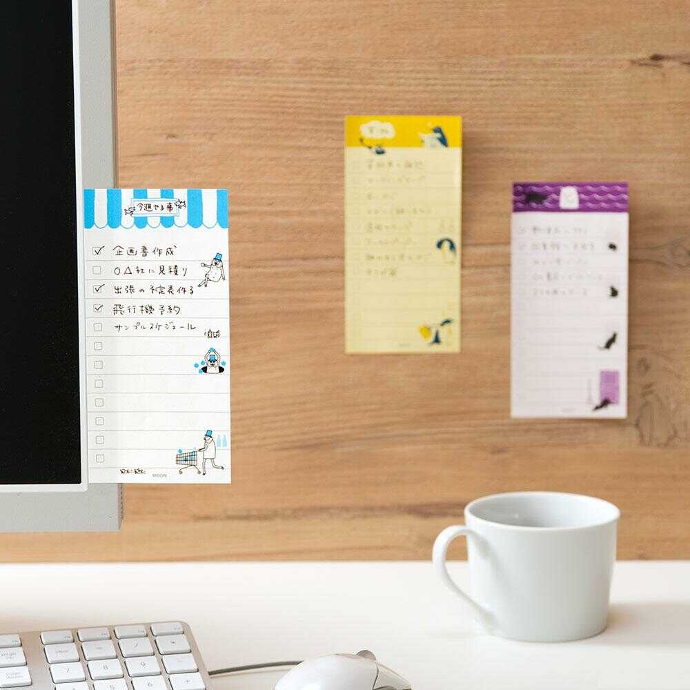 ミドリ 付せん紙 やること<L> オジサン柄 24枚