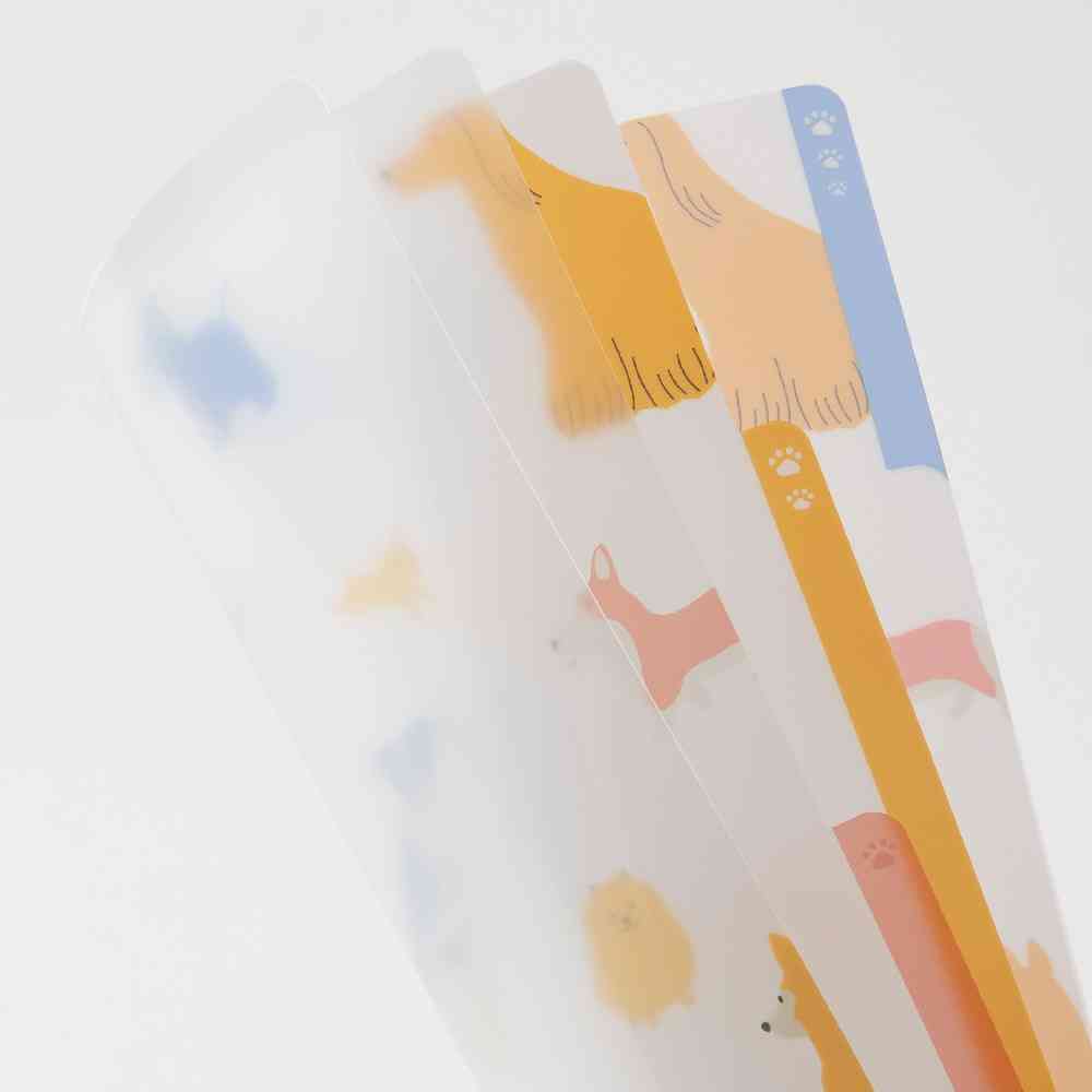 ミドリ 3ポケットクリアホルダー<A4> イヌ柄 1個