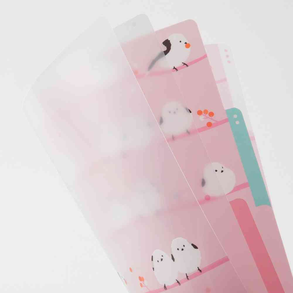 ミドリ 3ポケットクリアホルダー<A4> シマエナガ柄 1個