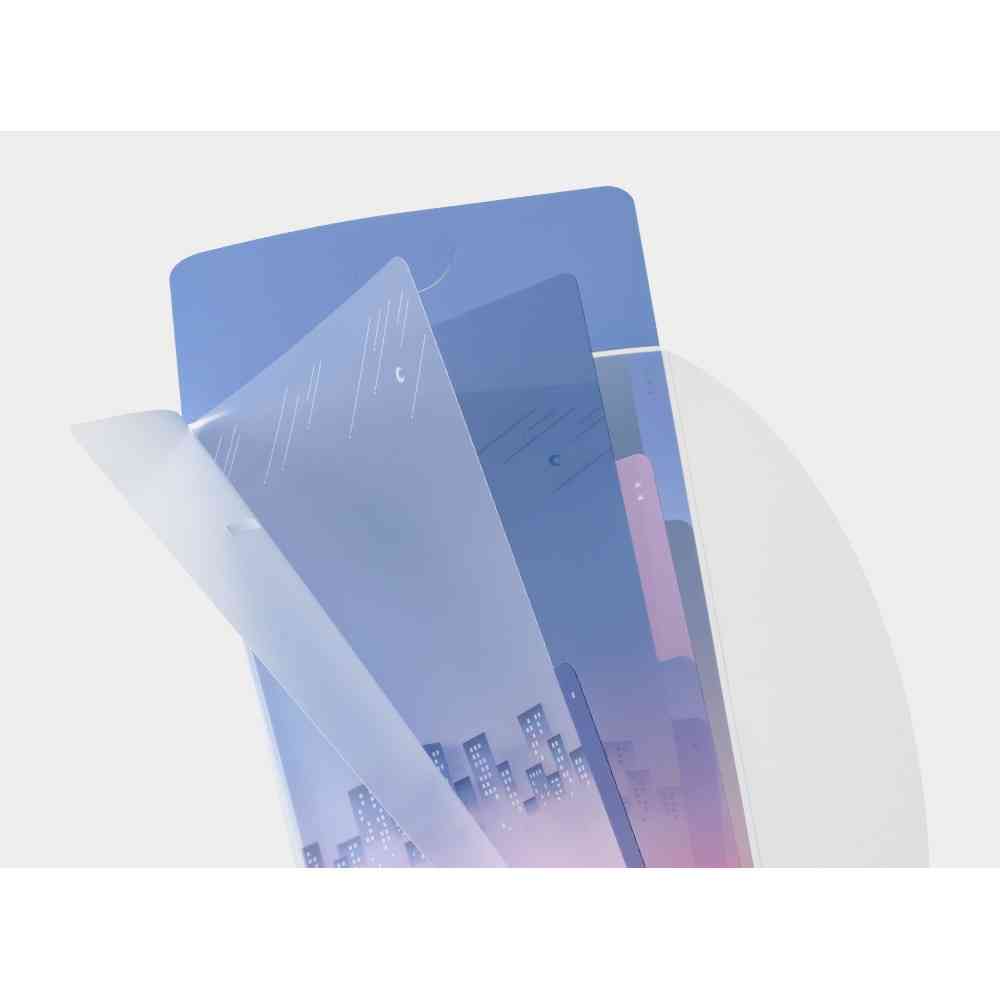 ミドリ 3ポケットクリアホルダー<A5スリム> フラップ付 シティポップ柄 1個