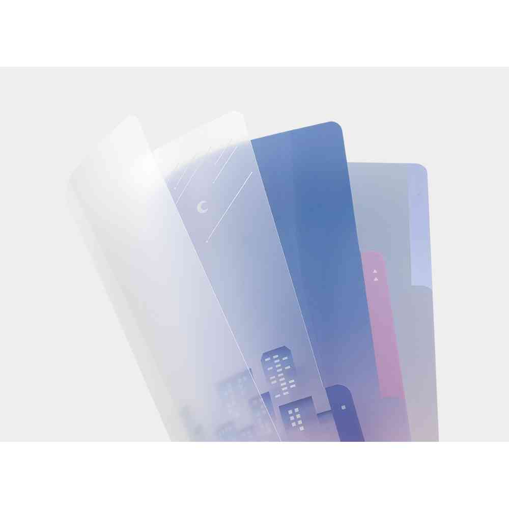 ミドリ 3ポケットクリアホルダー<A4> シティポップ柄 1個