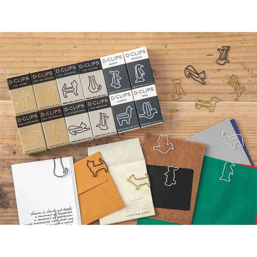 ミドリ ディークリップス ミニボックス 伸びネコ柄A 12個入