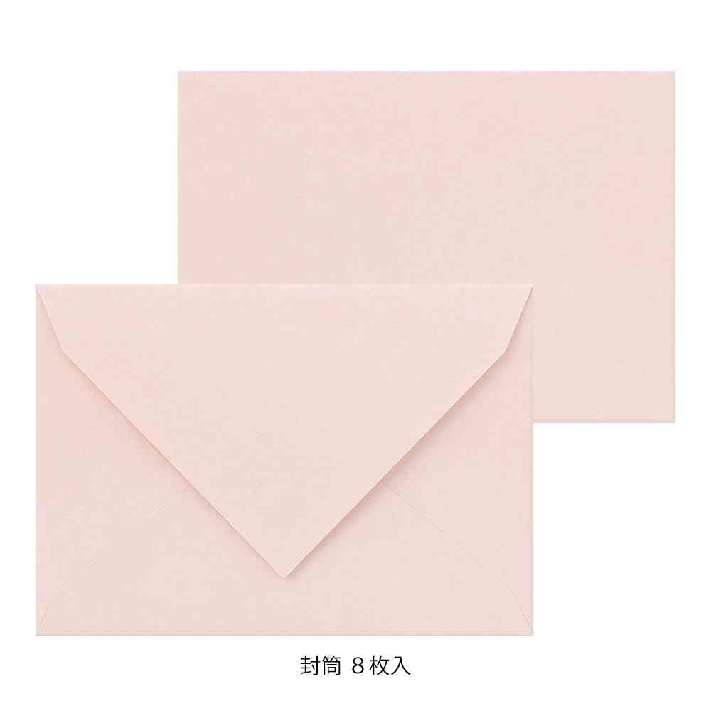 ミドリ レターセット929 花色和紙 ピンクA 便箋/16枚入、封筒/8枚入