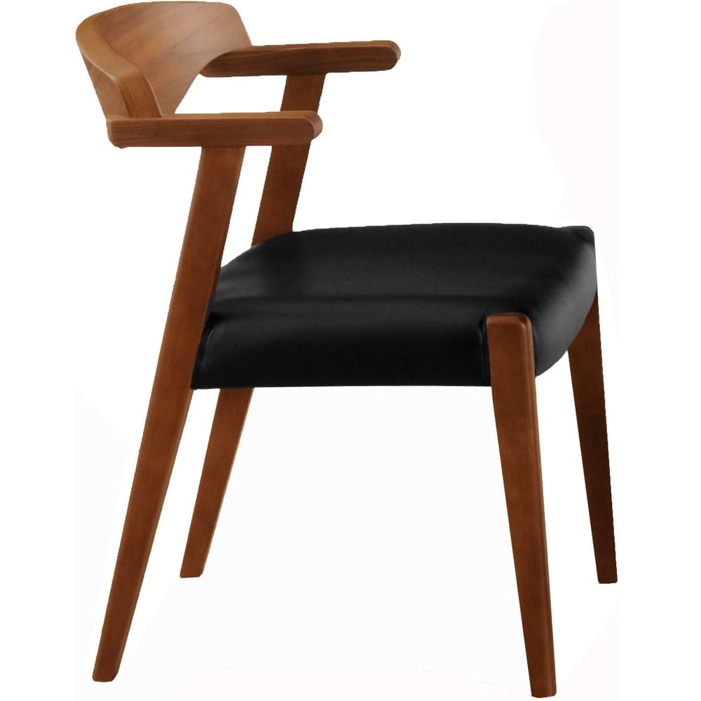 ダイニングチェア Moana セミアーム WAL/BK 【直送品】 返品・キャンセル・他商品と同時購入は不可