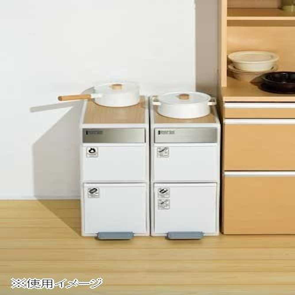 分別スイングステーションウッドトップ2段 ホワイト 【直送品】 返品・キャンセル・他商品と同時購入は不可