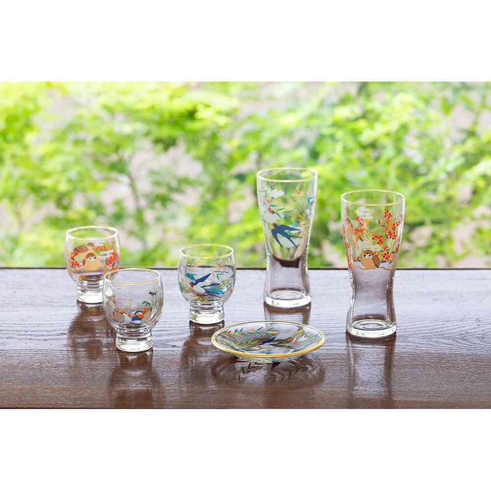 アデリア プレミアムニッポンテイスト 吉祥花鳥 酒グラス 鴛鴦と菖