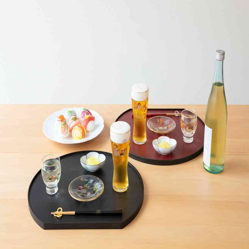 アデリア プレミアムニッポンテイスト 吉祥花鳥 丸皿 鴛鴦と菖蒲