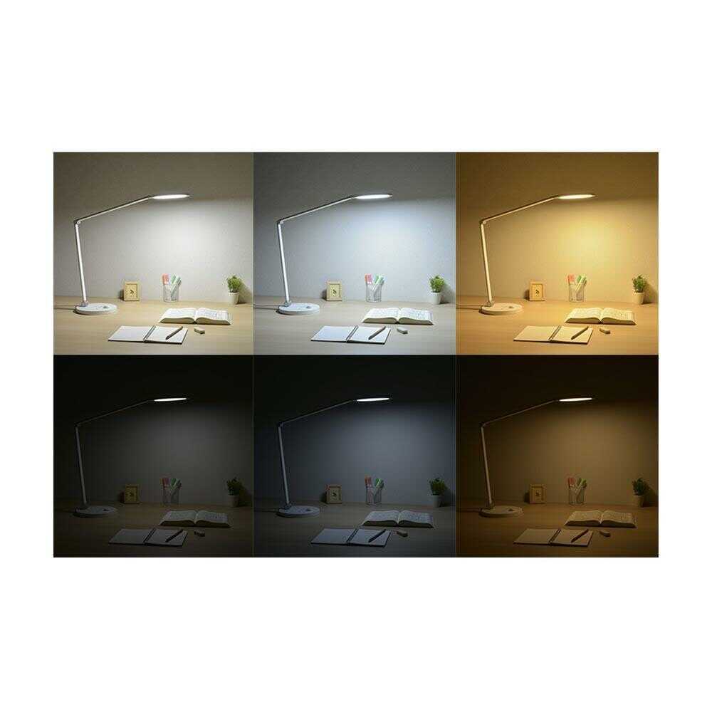 オーム電機 LEDデスクライト 調光調色 タイマー機能付 ホワイト