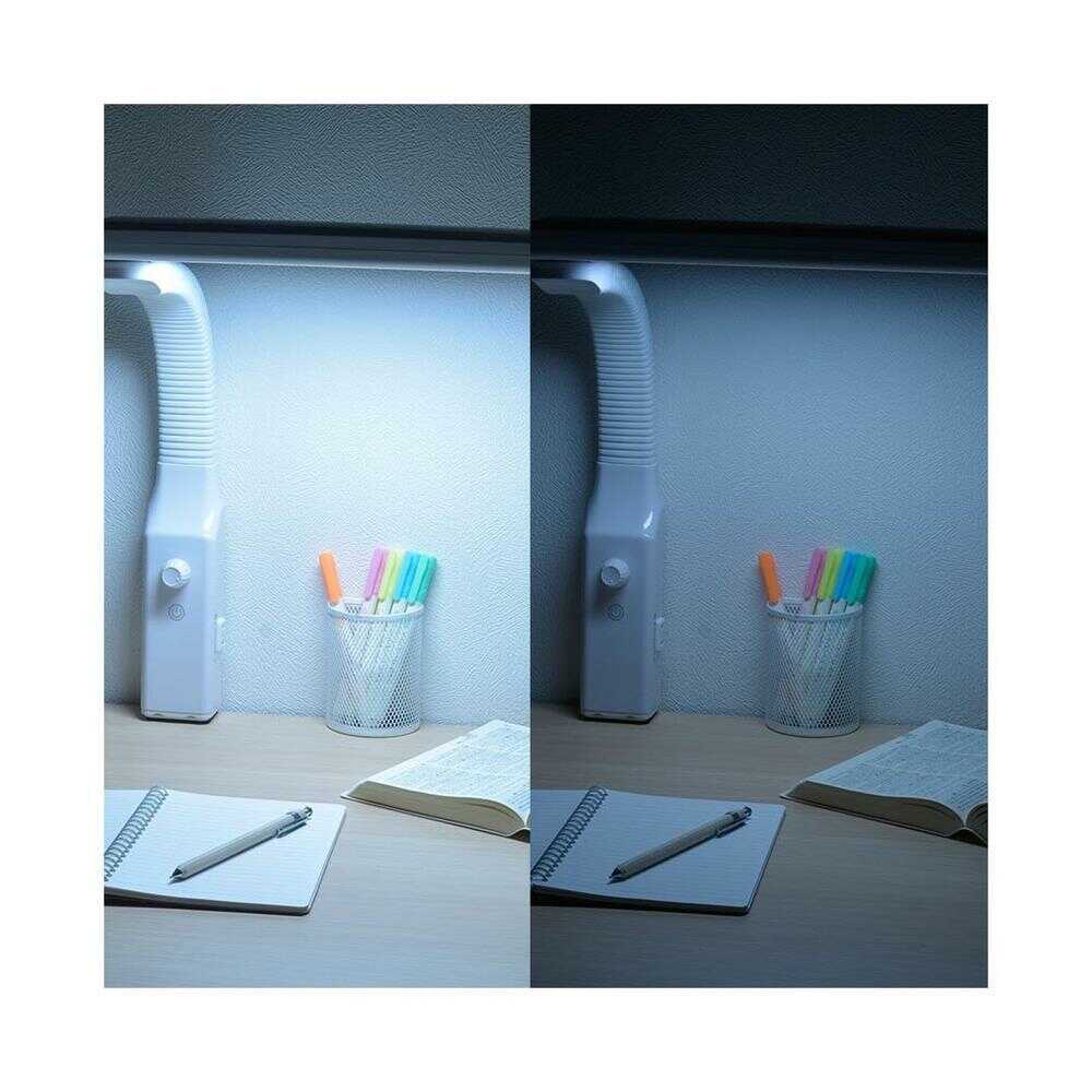 オーム電機 LEDクランプライト 調光付 ホワイト ホワイト