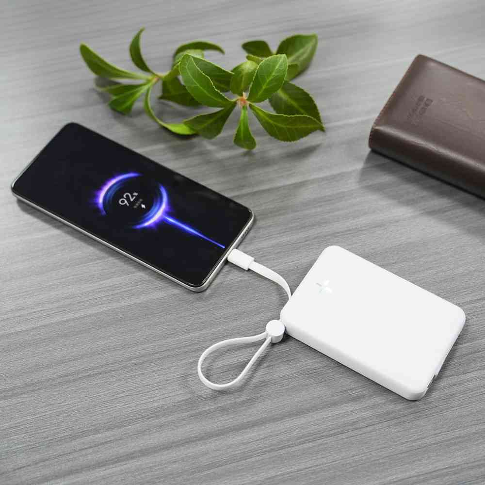 HIDISC PD20W対応 ケーブル一体型 10000mAh モバイルバッテリー ホワイト