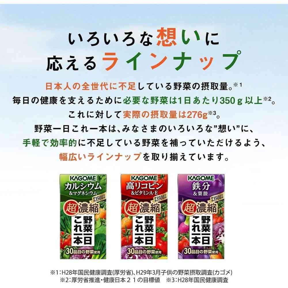 ◆カゴメ 野菜一日これ一本超濃縮 カルシウム&マグネシウム 125ml