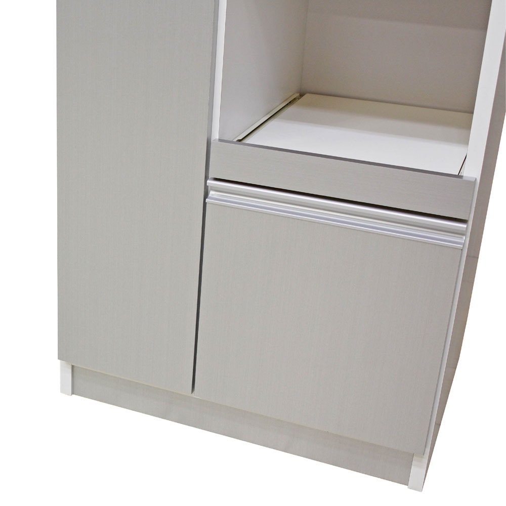 12キロの米びつ付き国産レンジ台 扉タイプ RB-03-2-SV メーカー直送 ▼返品・キャンセル不可【他商品との同時購入不可】