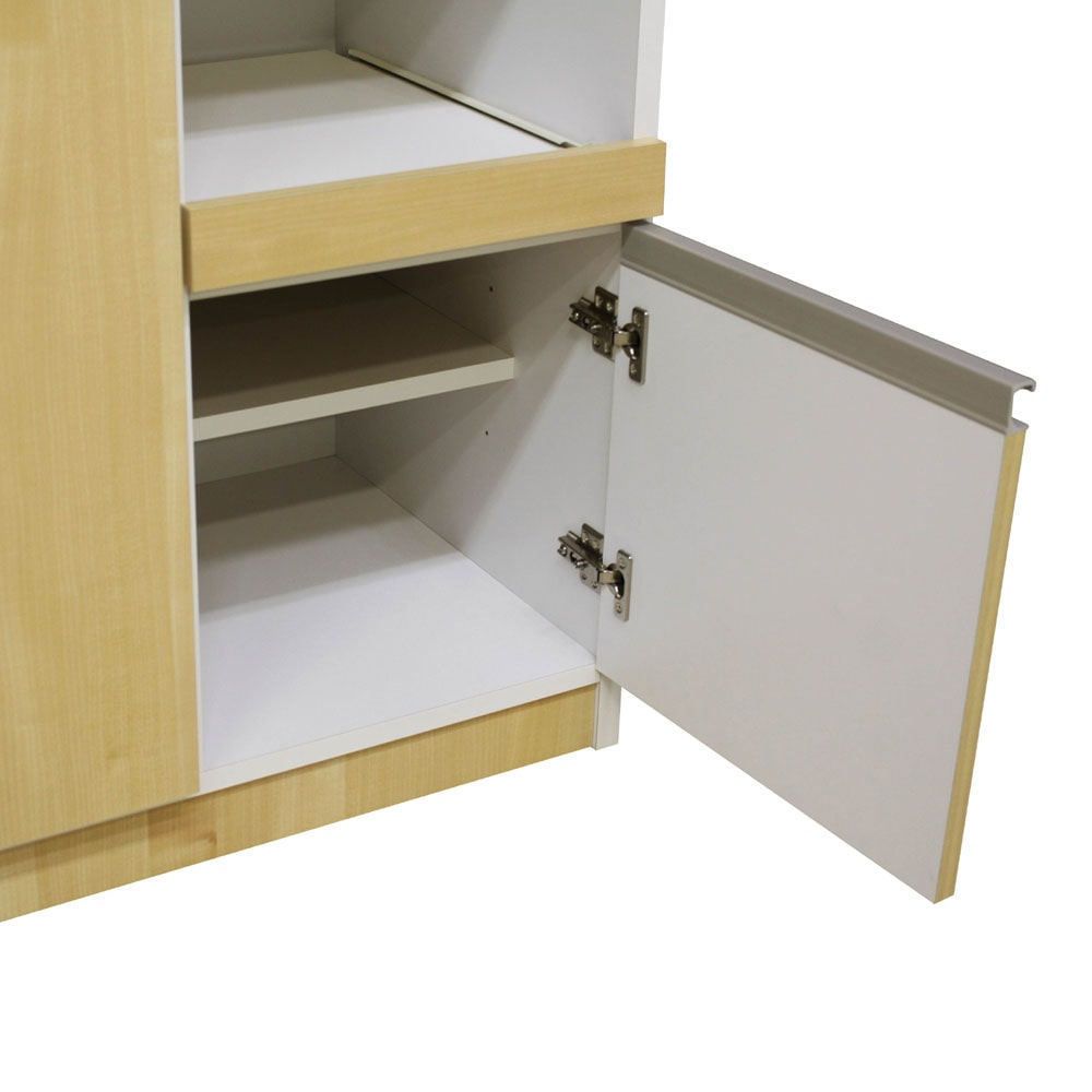 12キロの米びつ付き国産レンジ台 扉タイプ RB-03-2-NA メーカー直送 ▼返品・キャンセル不可【他商品との同時購入不可】