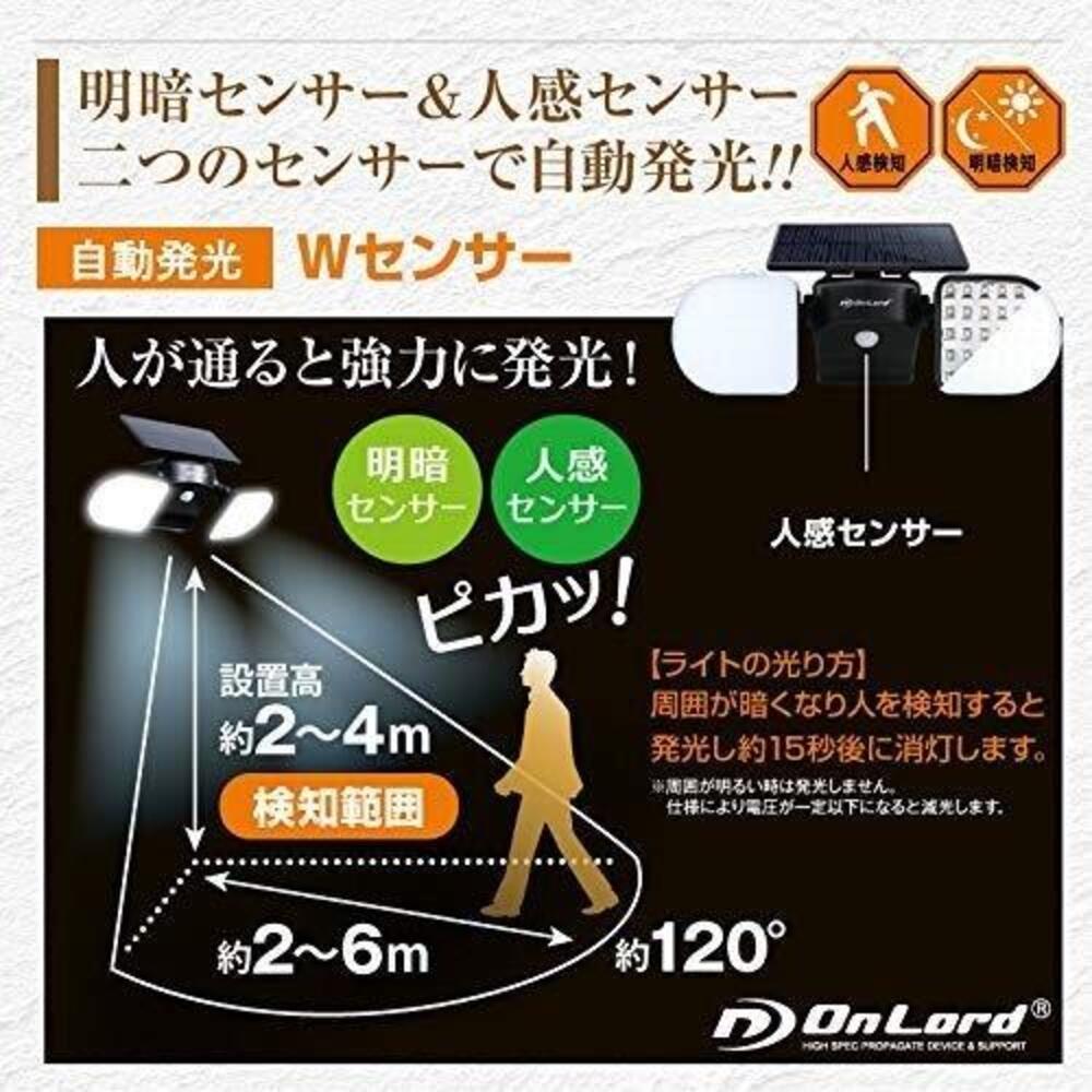 オンスクエア ソーラーLED・センサーウォールライト 1台