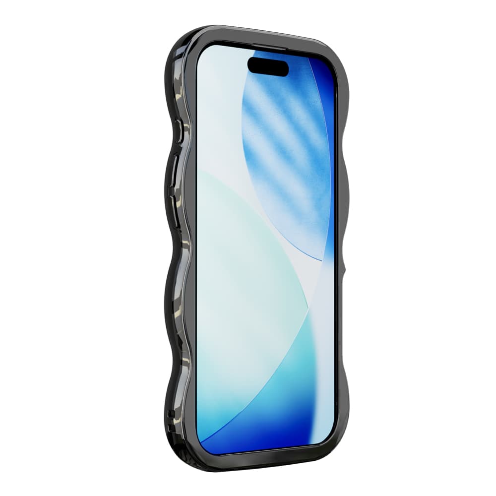 PGA iPhone 17用 ウェーブケース メタルブラック PG-25AWH02BK 35g