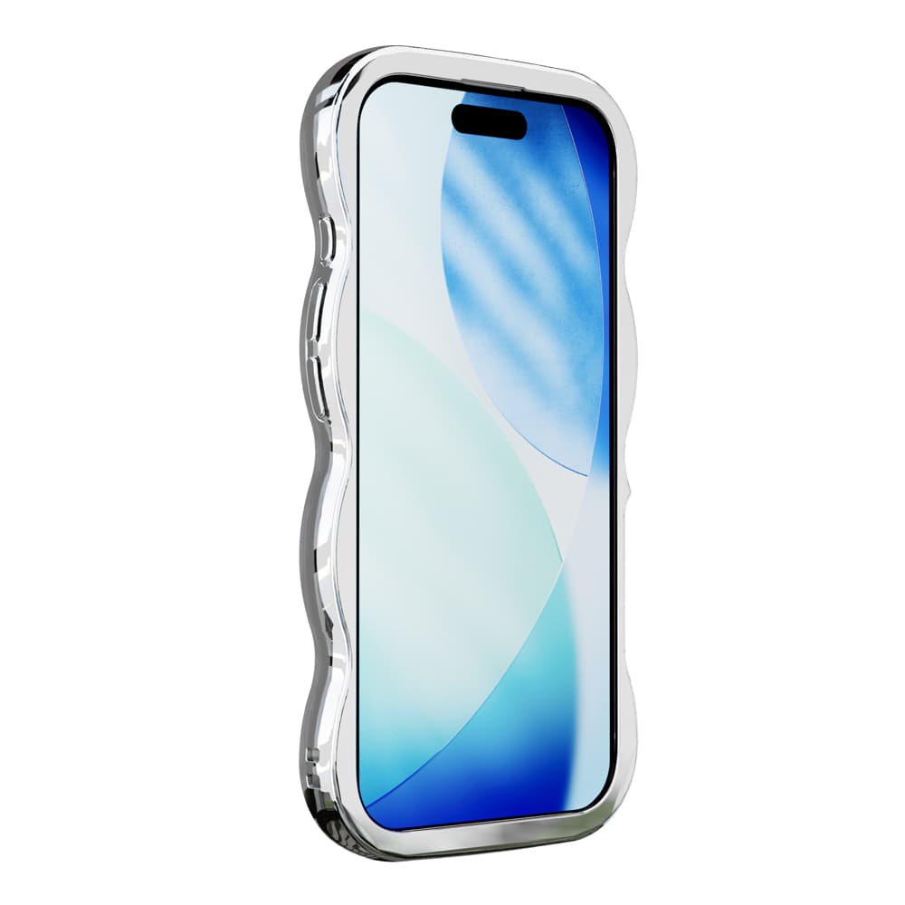 PGA iPhone 17用 ウェーブケース メタルシルバー PG-25AWH03SV 35g