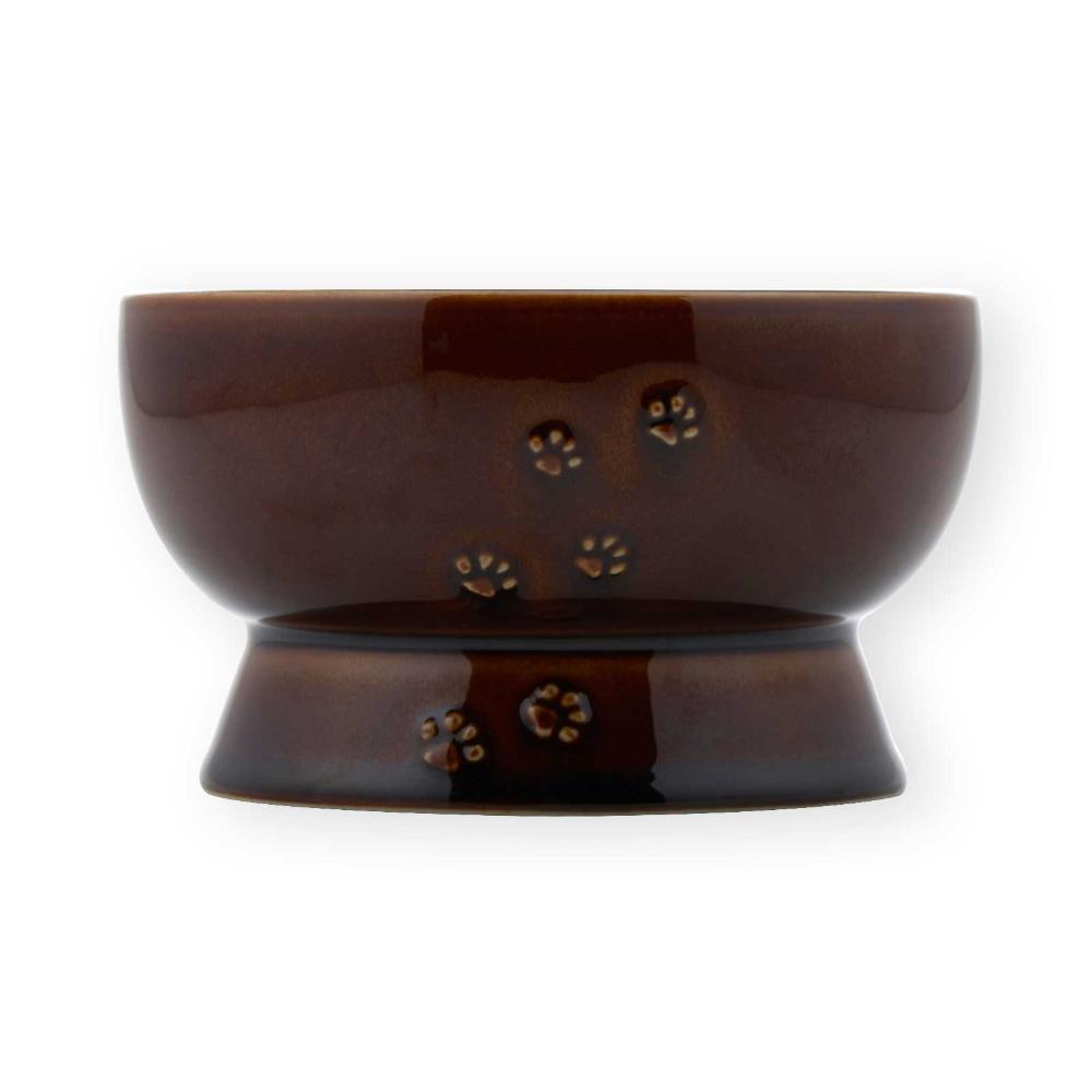 猫用 脚付ウォーターボウル 日本製 ブラウン メーカー直送▼返品・キャンセル不可【他商品との同時購入不可】