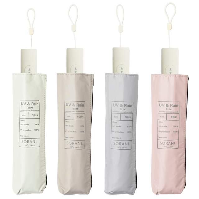 自動開閉 晴雨兼用日傘 折たたみ傘 ソラニ ミニ50cm GY 【直送品】 返品・キャンセル・他商品と同時購入は不可