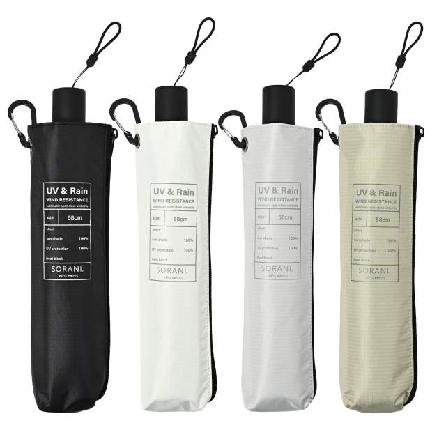 耐風 BIGサイズ 自動開閉 晴雨兼用 折畳傘 ソラニ ミニ58cm OW 【直送品】 返品・キャンセル・他商品と同時購入は不可