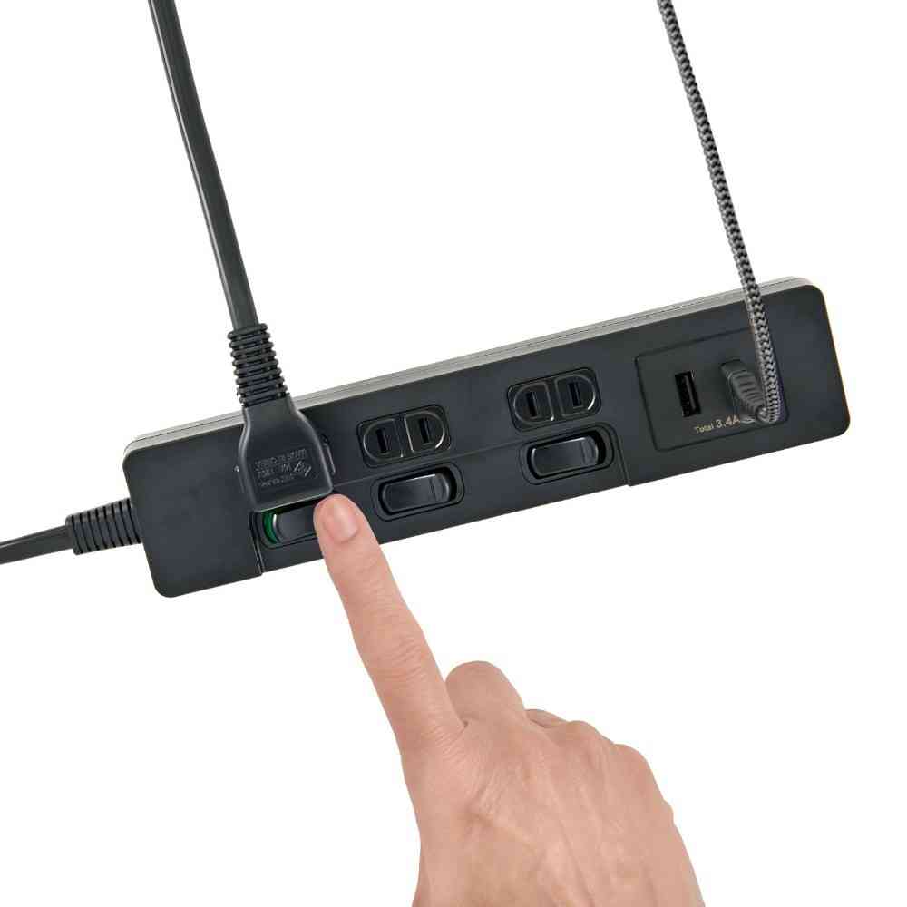 エルパ ELPA ランプレスSW付きUSBタップ WLS-E3232UA(BK)