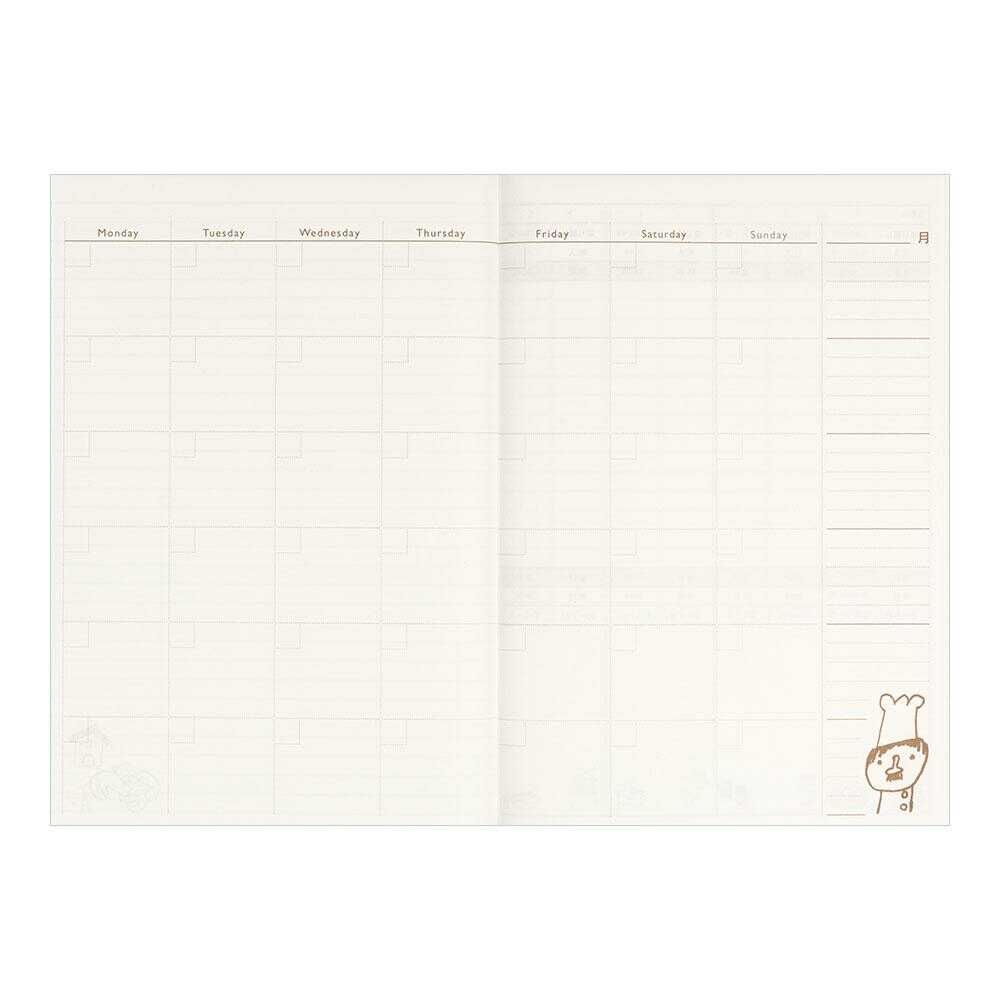 ミドリ 家計簿<A5> 月間+週間 コックさん柄 1冊