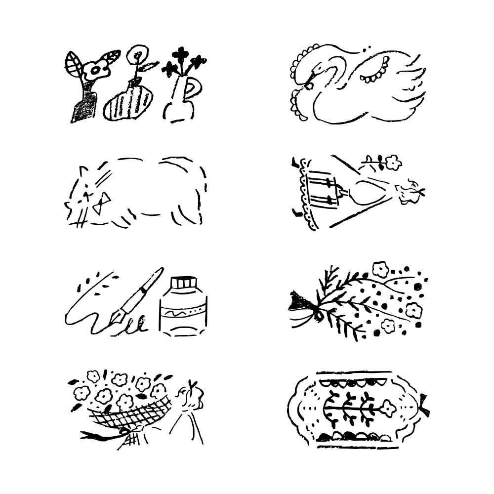 ミドリ スタンプ 回転印 ダイヤル アンティーク柄 1個