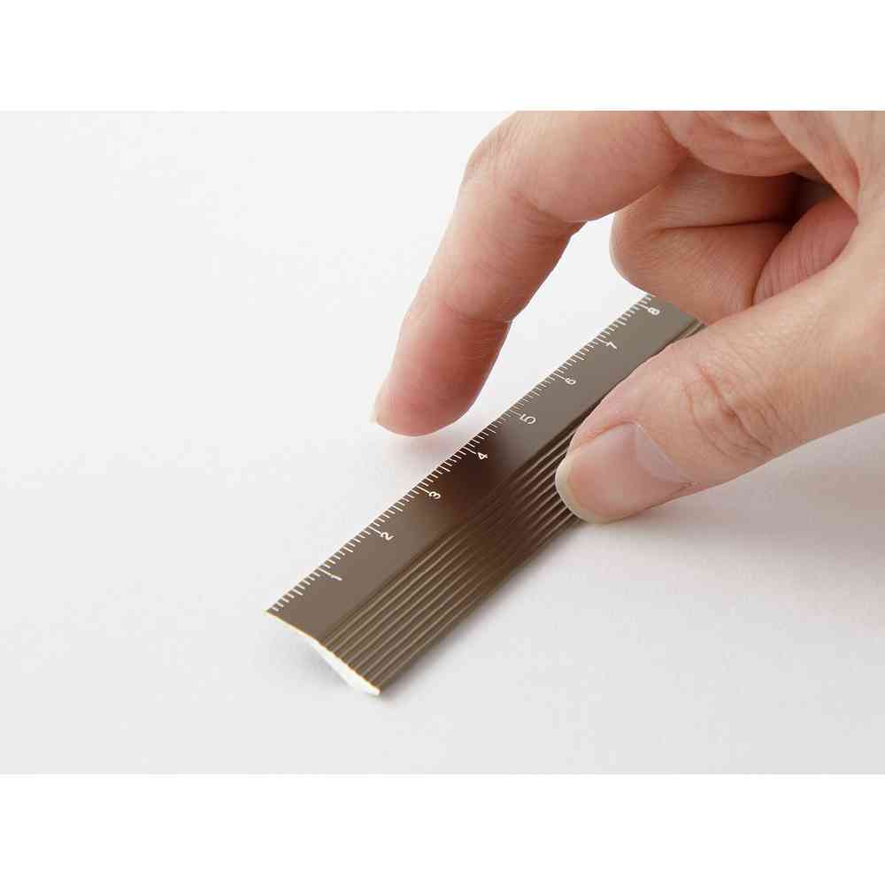 ミドリ アルミ 定規<15cm> 茶 1個