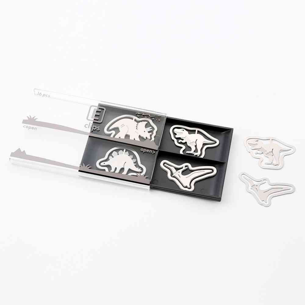 ミドリ エッチングクリップス 恐竜柄 16個入