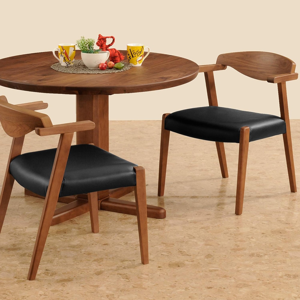 ダイニングチェア Moana セミアーム WAL/BK 【直送品】 返品・キャンセル・他商品と同時購入は不可