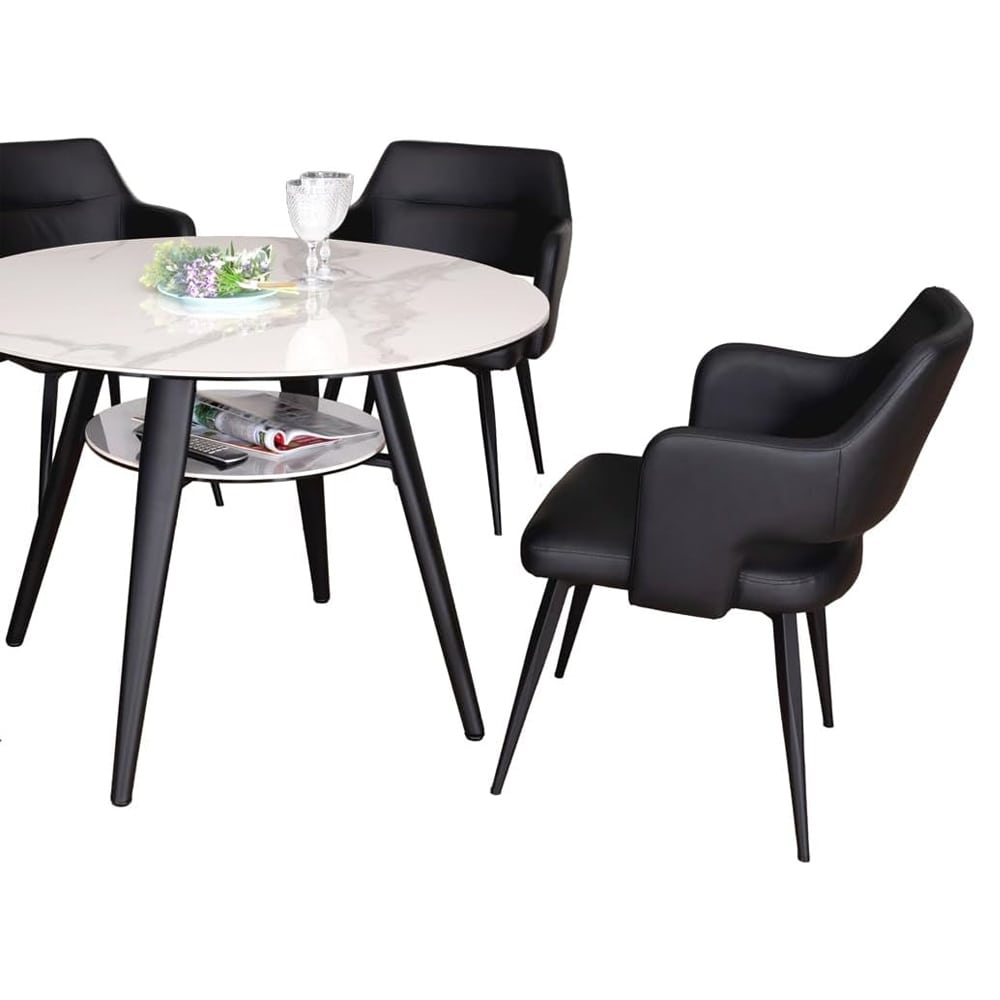 ダイニングチェア Olbia 回転式 ブラック 2脚セット メーカー直送▼返品・キャンセル不可【他商品との同時購入不可】