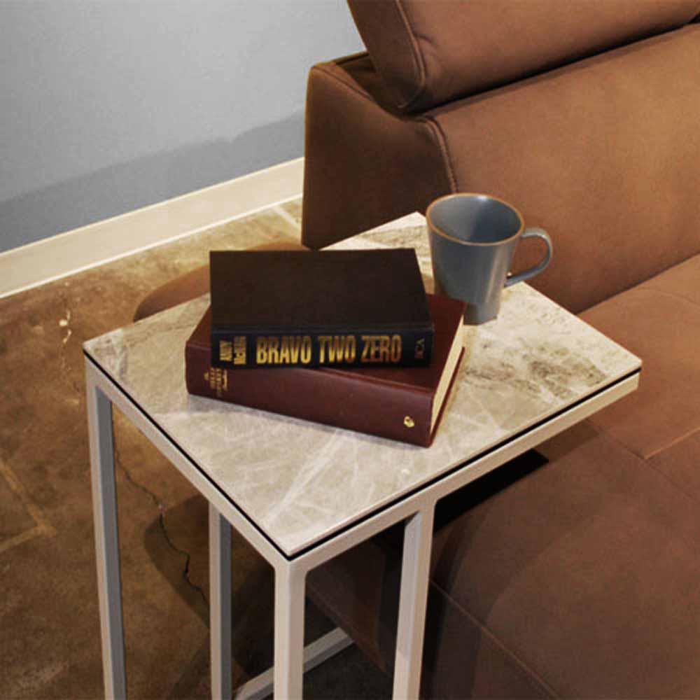 サイドテーブル Granada セラミック ストームグレイ メーカー直送▼返品・キャンセル不可【他商品との同時購入不可】