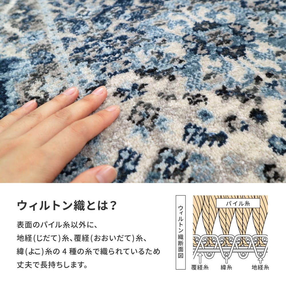 トルコ製 ウィルトン織の玄関マット RAKKAS 70×125cm メーカー直送 ▼返品・キャンセル不可【他商品との同時購入不可